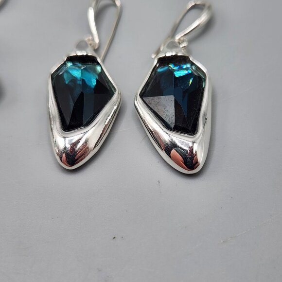 RLM Soho Earrings Lot of 2 Silver / Turquoise Drop Brutalist - Picture 4 of 10